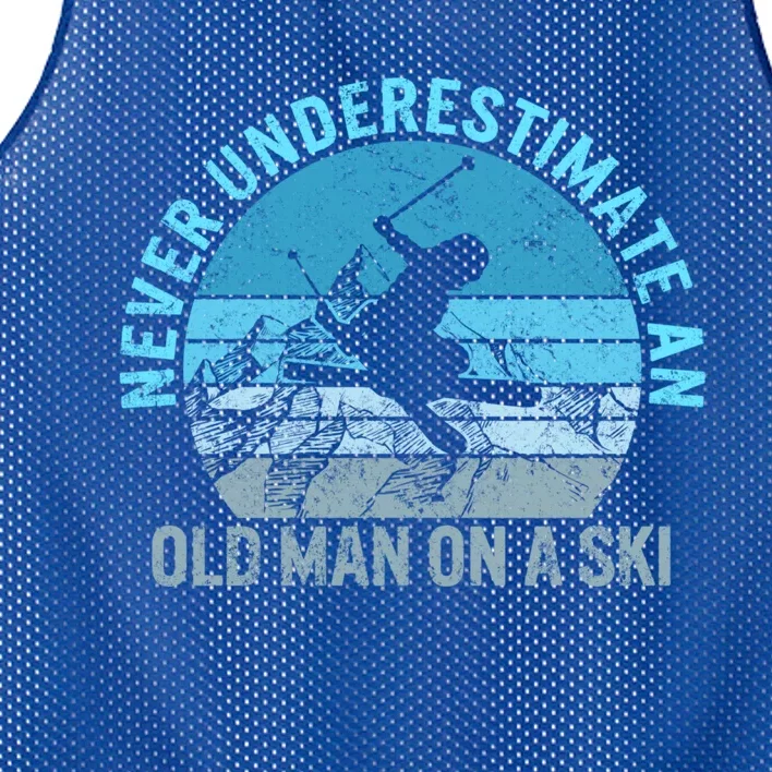 Old Can Ski Fathers Day Grandpa Dad Rider Water Skiing Cute Gift Mesh Reversible Basketball Jersey Tank