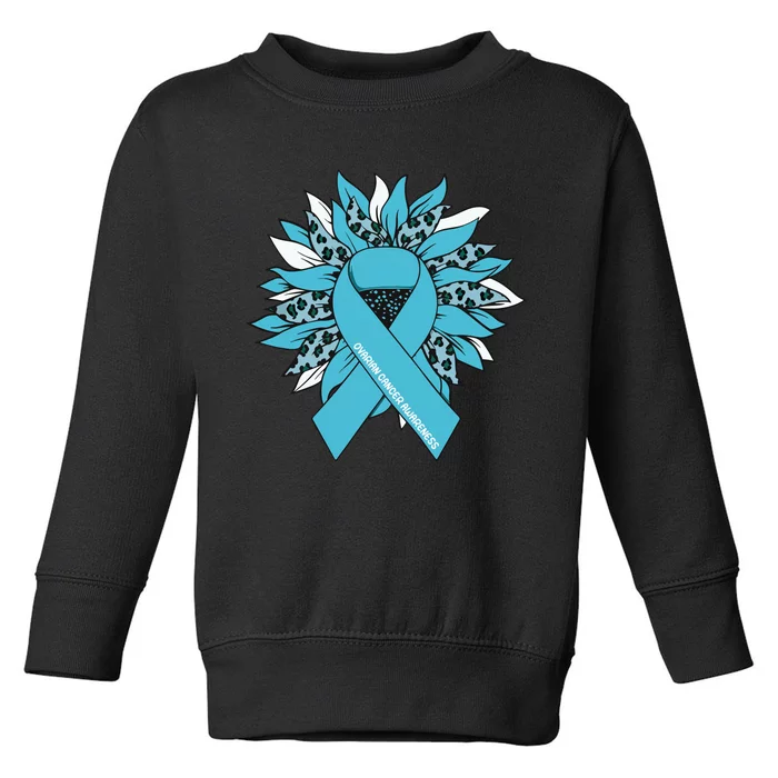 Ovarian Cancer Shirts Sunflower Ovarian Cancer Awareness Toddler Sweatshirt