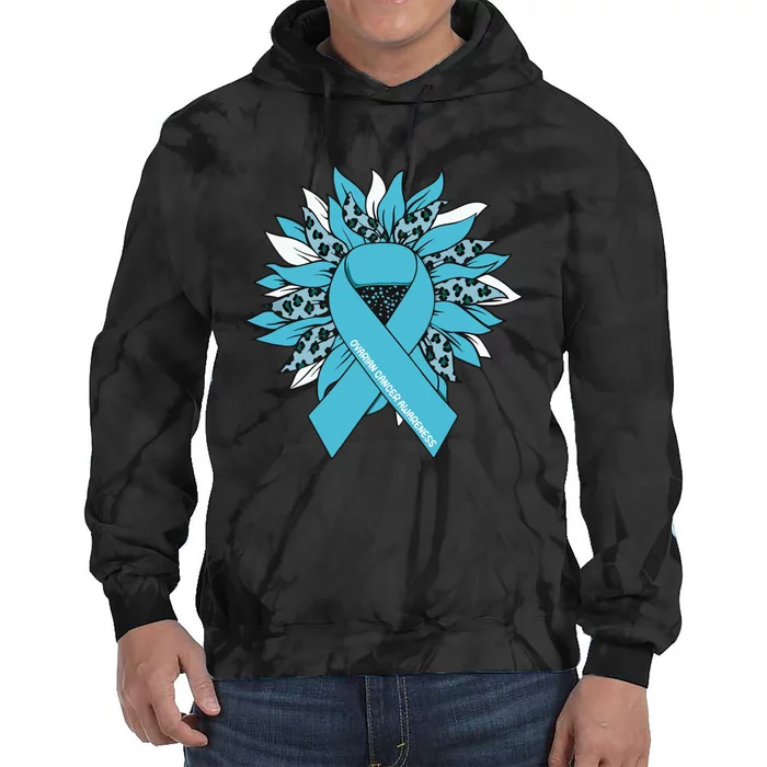 Ovarian Cancer Shirts Sunflower Ovarian Cancer Awareness Tie Dye Hoodie