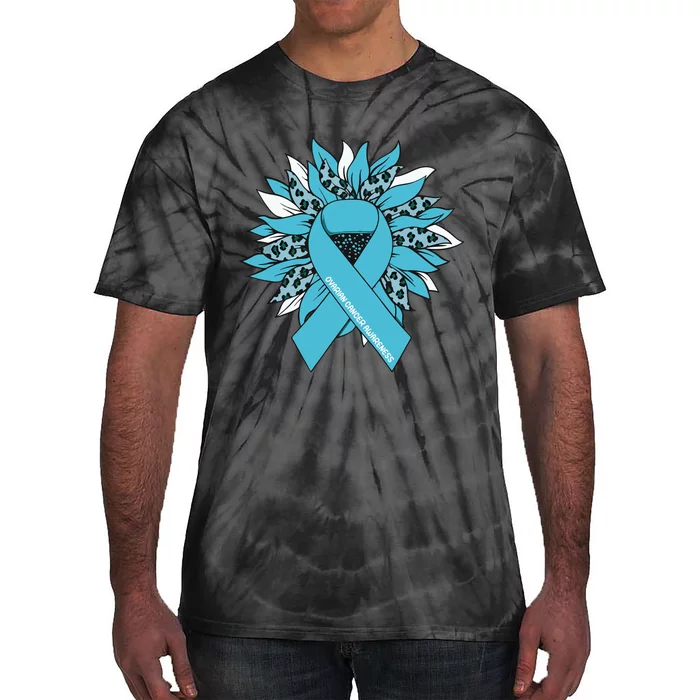 Ovarian Cancer Shirts Sunflower Ovarian Cancer Awareness Tie-Dye T-Shirt