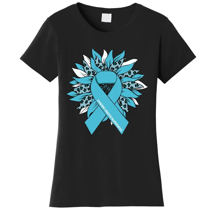 Ovarian Cancer Shirts Sunflower Ovarian Cancer Awareness Women's T-Shirt