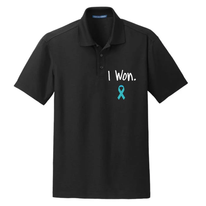 Ovarian Cancer Survivor I Won Ovarian Cancer Awareness Dry Zone Grid Performance Polo