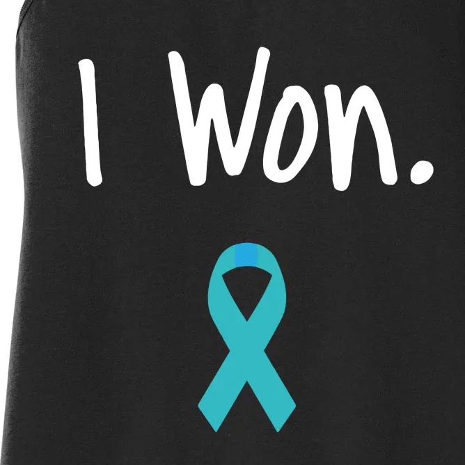 Ovarian Cancer Survivor I Won Ovarian Cancer Awareness Women's Racerback Tank