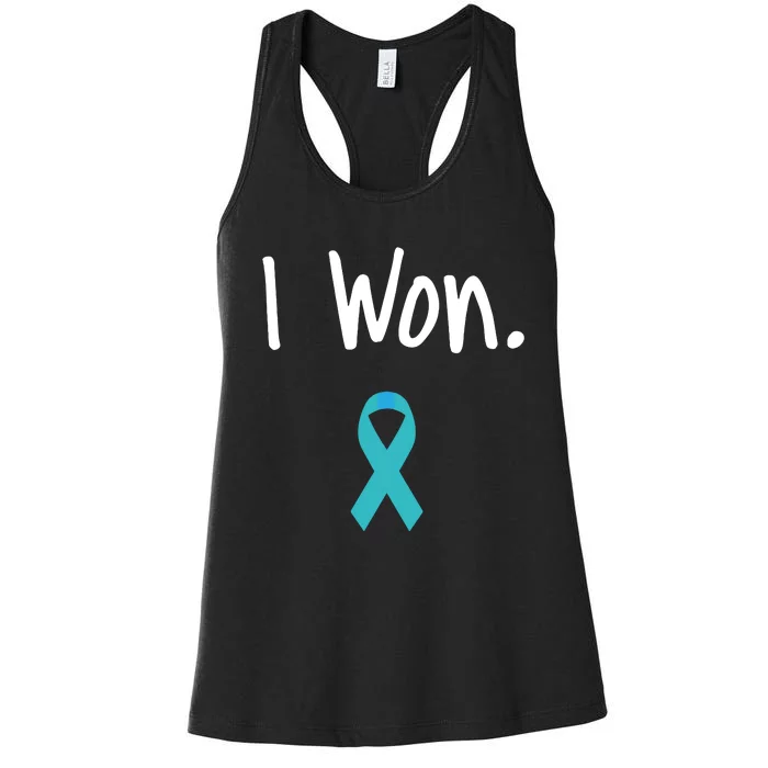 Ovarian Cancer Survivor I Won Ovarian Cancer Awareness Women's Racerback Tank