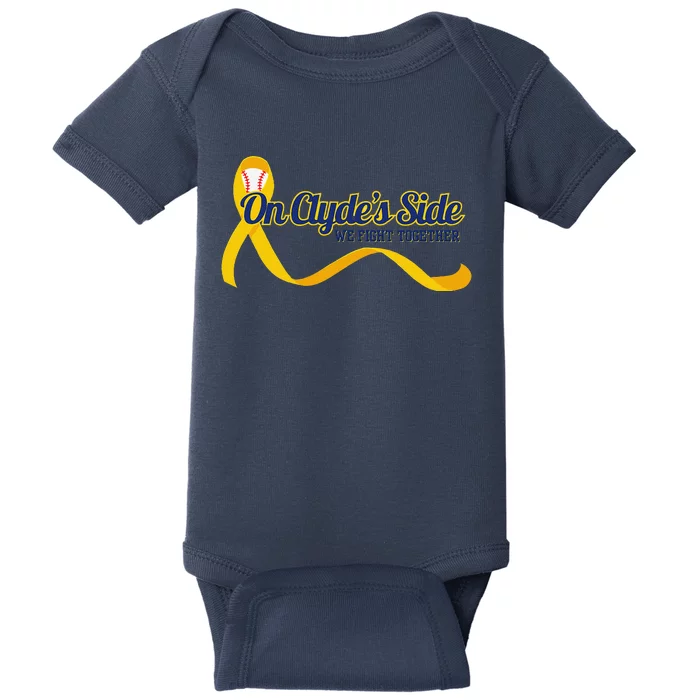 On ClydeS Side Baseball We Fight Together Cancer Awareness Baby Bodysuit