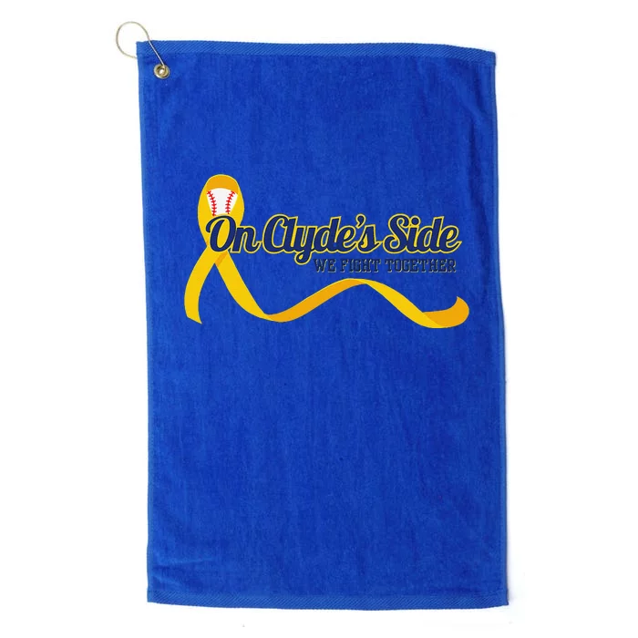 On ClydeS Side Baseball We Fight Together Cancer Awareness Platinum Collection Golf Towel