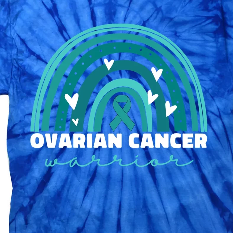 Ovarian Cancer Teal Ribbon Ovarian Cancer Warrior Gift Tie-Dye T-Shirt