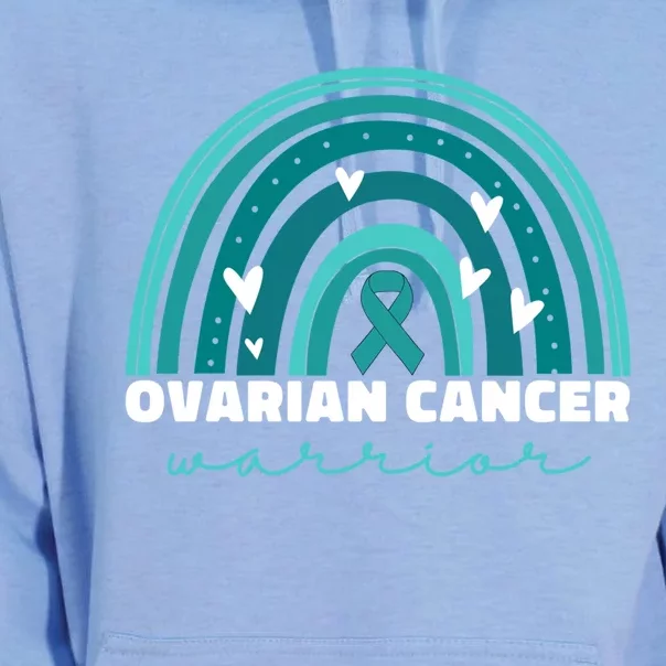 Ovarian Cancer Teal Ribbon Ovarian Cancer Warrior Gift Unisex Surf Hoodie