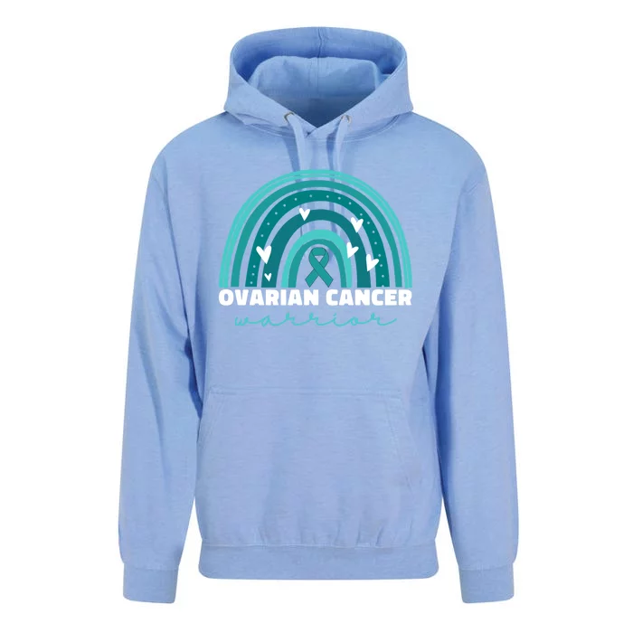 Ovarian Cancer Teal Ribbon Ovarian Cancer Warrior Gift Unisex Surf Hoodie