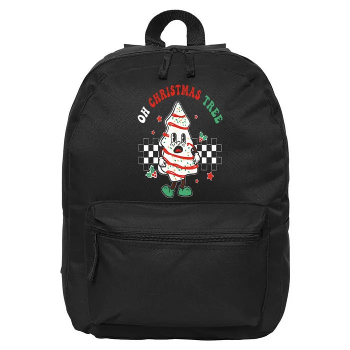 Oh Christmas Tree Cakes Debbie Becky Jen Groovy Retro Pajama 16 in Basic Backpack