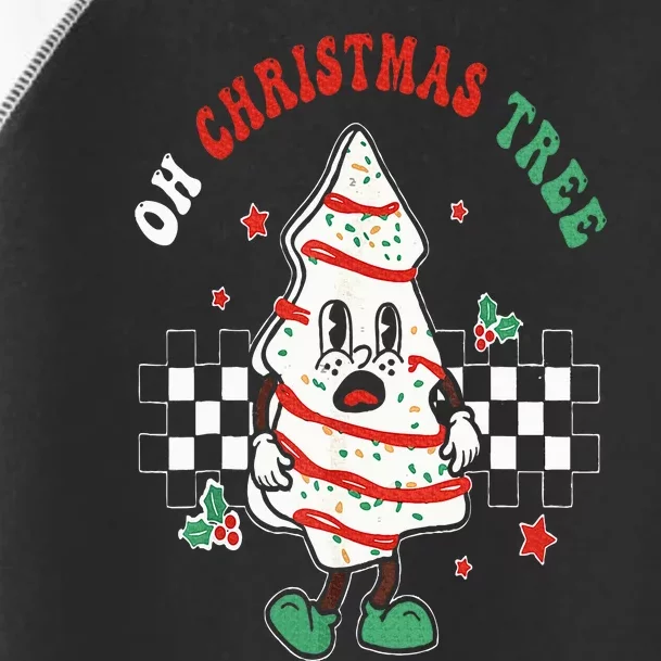 Oh Christmas Tree Cakes Debbie Becky Jen Groovy Retro Pajama Toddler Fine Jersey T-Shirt