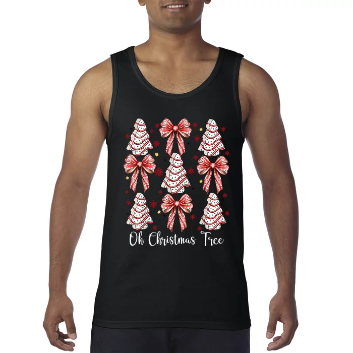 Oh Christmas Tree Cakes Debbie Funny Christmas Snack Cake Tank Top