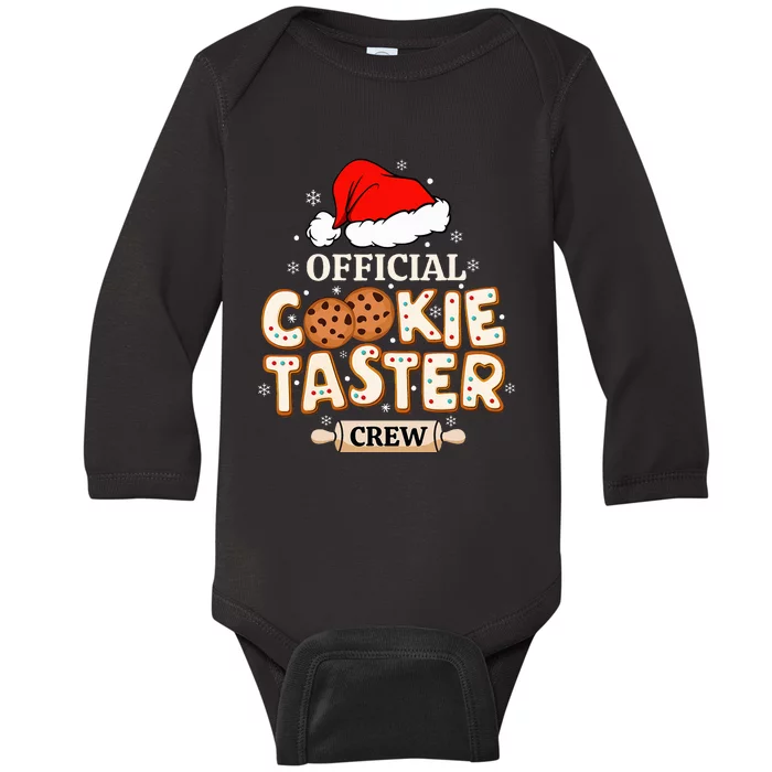 Official Cookie Taster Crew, Funny Christmas Baking Team Baby Long Sleeve Bodysuit