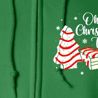 Oh Christmas Tree Cakes Debbie Becky Jen Cake Lovers Groovy Xmas Gift Full Zip Hoodie