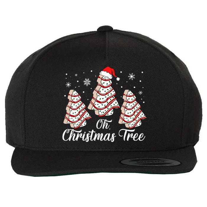 Oh Christmas Tree Cakes Debbie Funny Christmas Snack Cake Wool Snapback Cap