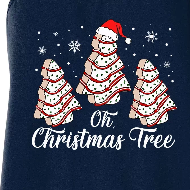 Oh Christmas Tree Cakes Debbie Funny Christmas Snack Cake Women's Racerback Tank