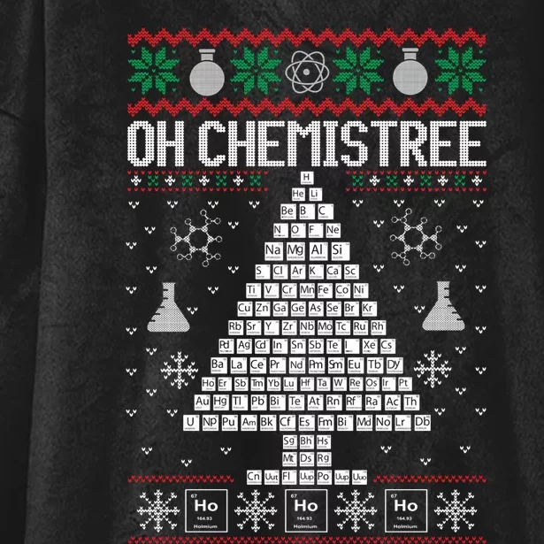 Oh Chemist Tree Merry Chemistree Chemistry Ugly Christmas Hooded Wearable Blanket