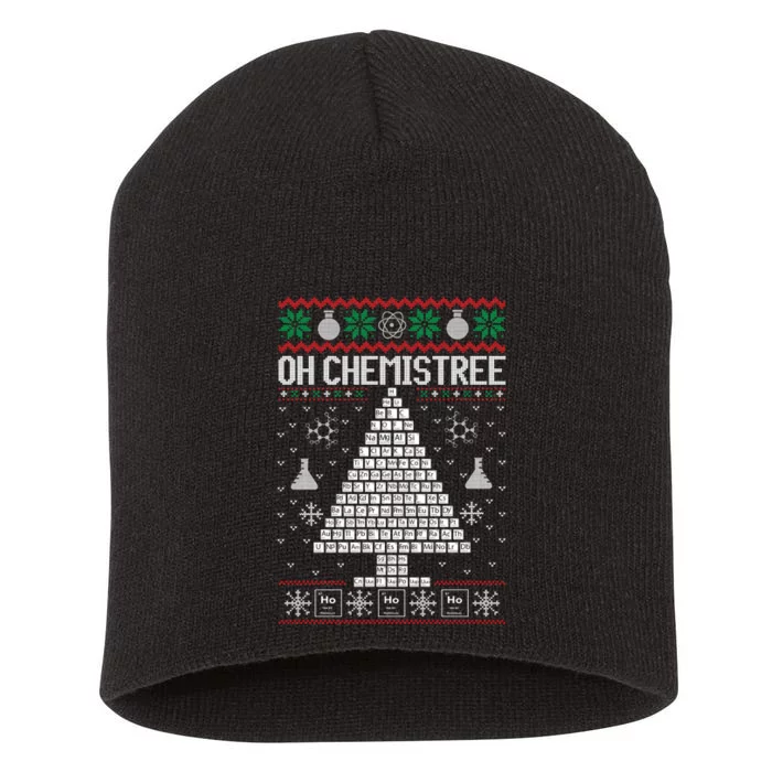 Oh Chemist Tree Merry Chemistree Chemistry Ugly Christmas Short Acrylic Beanie