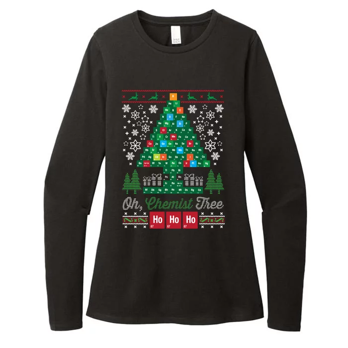 Oh Chemist Tree Merry Christmas Ugly Womens CVC Long Sleeve Shirt