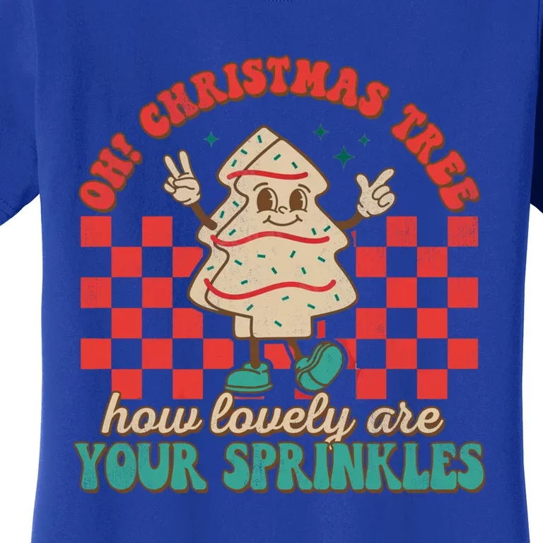 Oh Christmas Tree How Lovely Are Your Sprinkles Xmas Cake Gift Women's T-Shirt