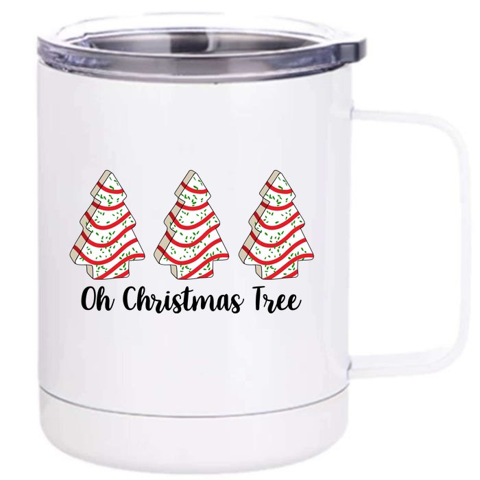 Oh Christmas Tree Holiday Cookie Front & Back 12oz Stainless Steel Tumbler Cup