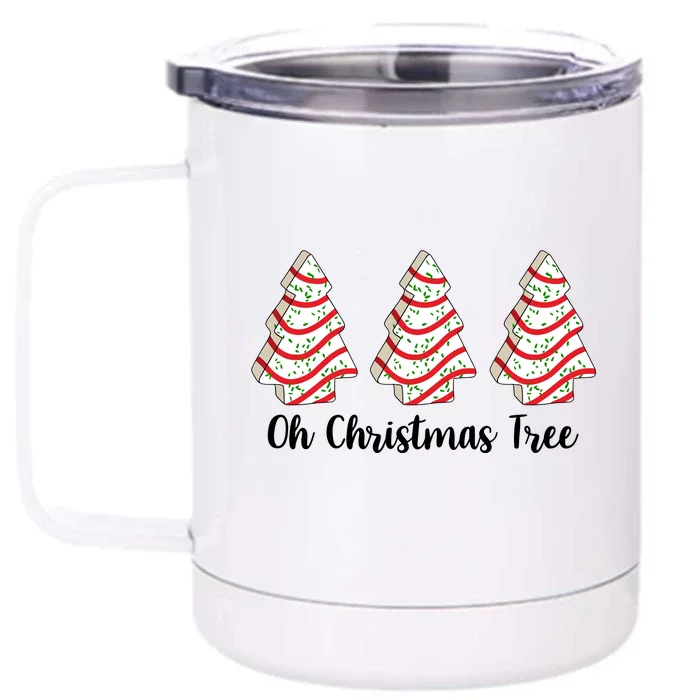 Oh Christmas Tree Holiday Cookie Front & Back 12oz Stainless Steel Tumbler Cup