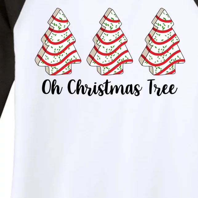 Oh Christmas Tree Holiday Cookie Women's Tri-Blend 3/4-Sleeve Raglan Shirt