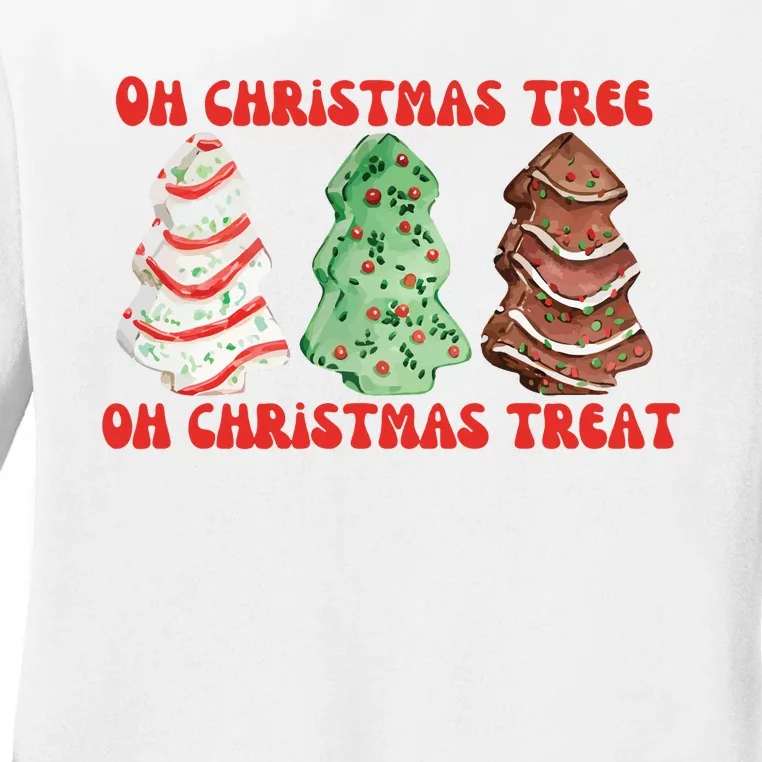 Oh Christmas Tree Oh Christmas Treat Ladies Long Sleeve Shirt