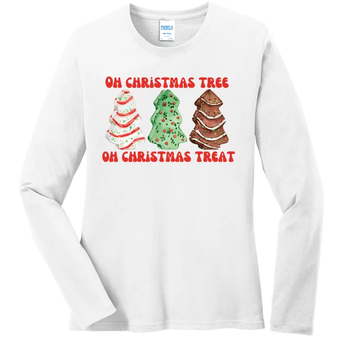 Oh Christmas Tree Oh Christmas Treat Ladies Long Sleeve Shirt