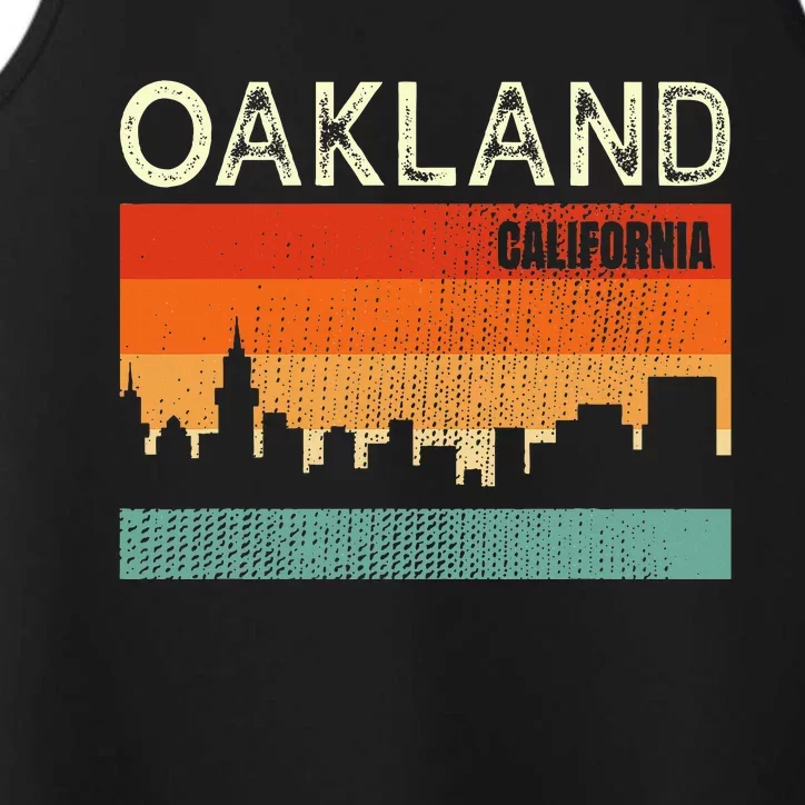 Oakland California Town Skyline Performance Tank