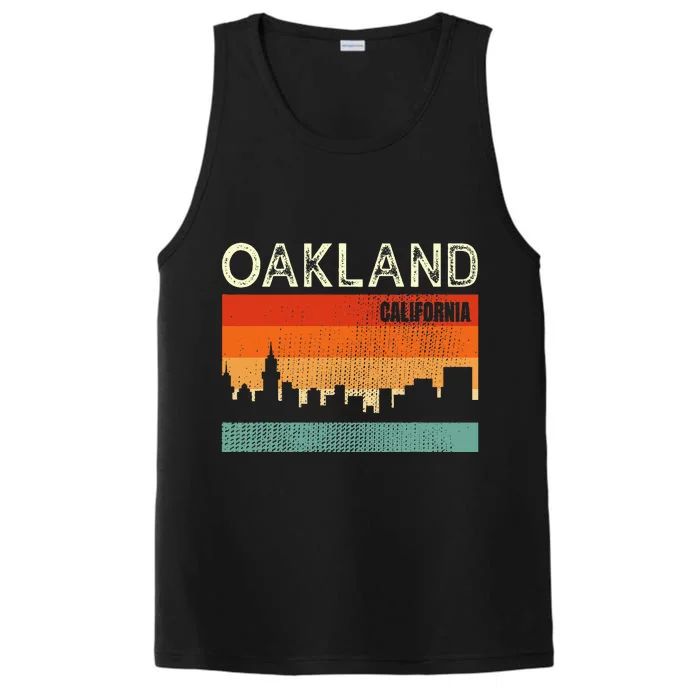 Oakland California Town Skyline Performance Tank