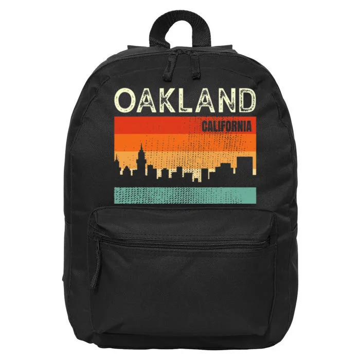 Oakland California Town Skyline 16 in Basic Backpack