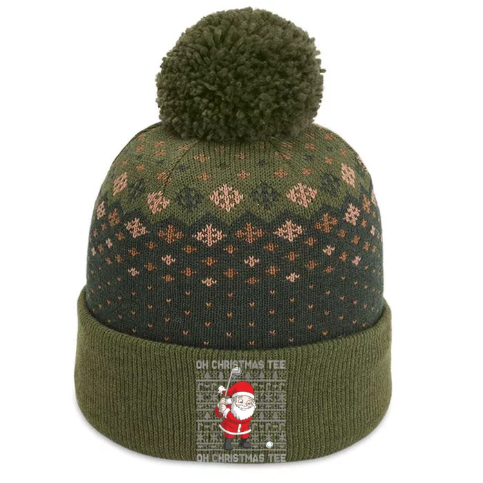 Oh Christmas Tree Oh Christmas Tree Funny Santa Golfing The Baniff Cuffed Pom Beanie