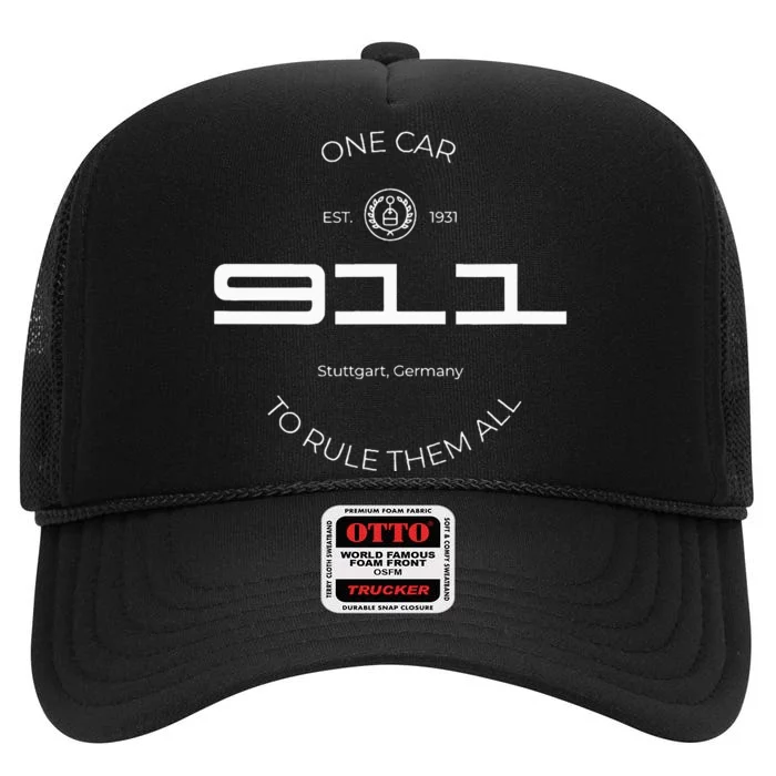 One Car To Rule Them All Legendary Sports Car Iconic 911 High Crown Mesh Trucker Hat