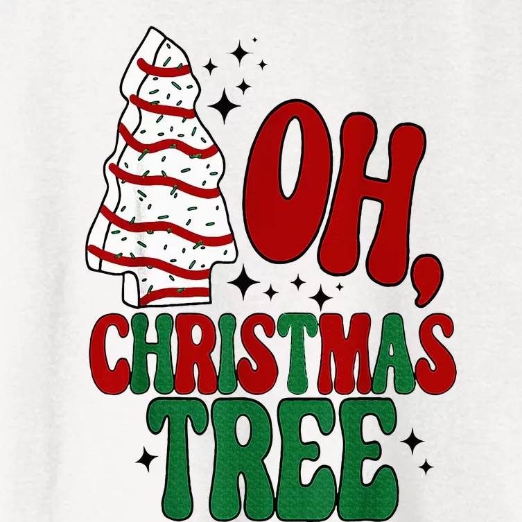 Oh Christmas Tree Cakes Debbie Becky Jen Groovy Retro Pajama Women's Crop Top Tee