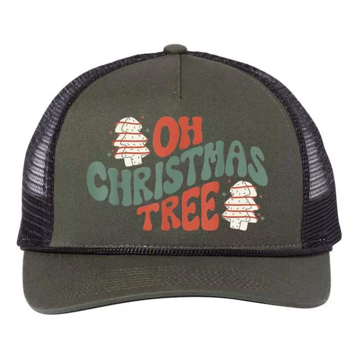 Oh Christmas Tree Cakes Debbie Becky Jen Groovy Retro Pajama Retro Rope Trucker Hat Cap