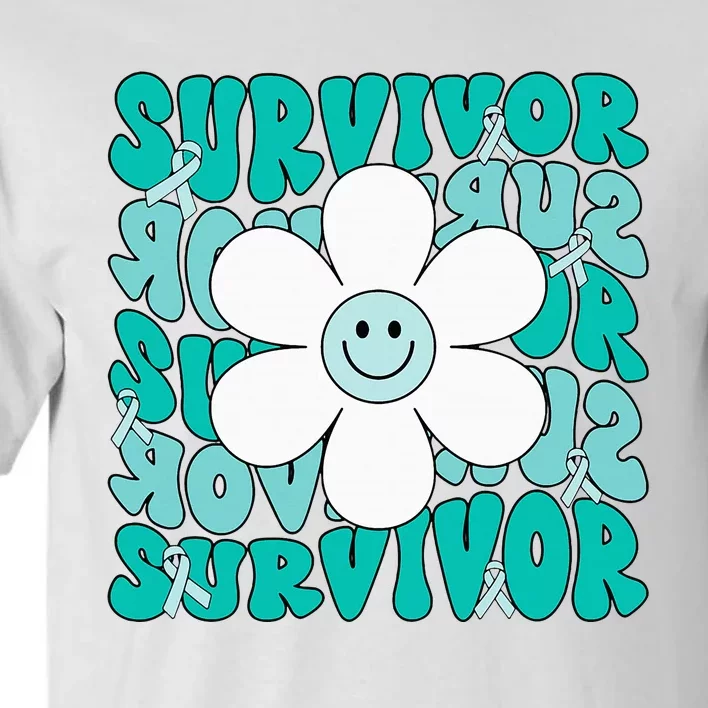 Ovarian Cancer Teal Ribbon Ovarian Cancer Survivor Tall T-Shirt