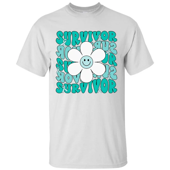 Ovarian Cancer Teal Ribbon Ovarian Cancer Survivor Tall T-Shirt