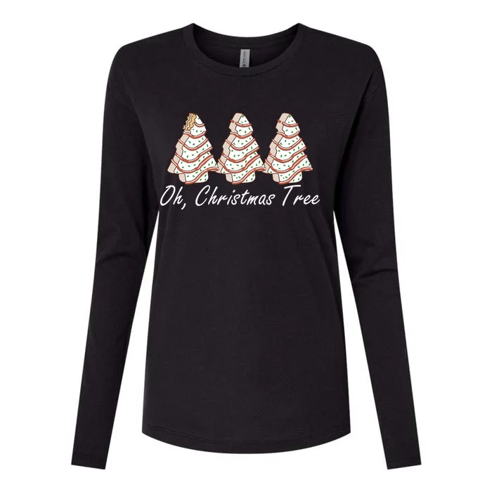 Oh Christmas Tree Merry And Bright Womens Cotton Relaxed Long Sleeve T-Shirt