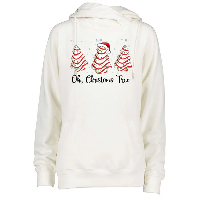 Oh Christmas Tree Cute Holiday Gift Womens Funnel Neck Pullover Hood