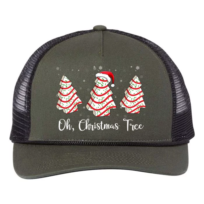 Oh Christmas Tree Cute Holiday Gift Retro Rope Trucker Hat Cap