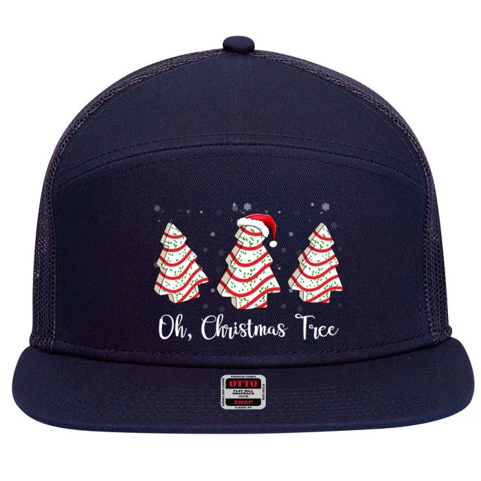 Oh Christmas Tree Cute Holiday Gift 7 Panel Mesh Trucker Snapback Hat