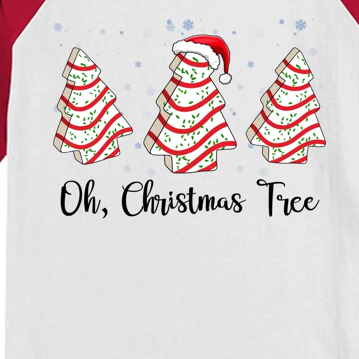 Oh Christmas Tree Cute Holiday Gift Kids Colorblock Raglan Jersey