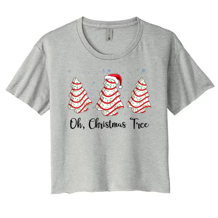 Oh Christmas Tree Cute Holiday Gift Women's Crop Top Tee