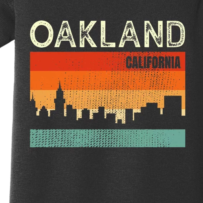 Oakland California Town Skyline Baby Bodysuit