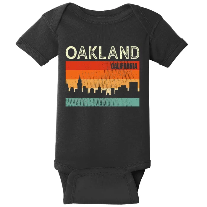 Oakland California Town Skyline Baby Bodysuit