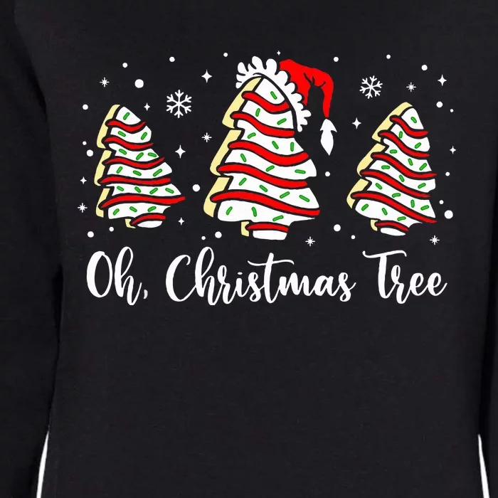 Oh Christmas Tree Cakes Debbie Funny Christmas Snack Cake Womens California Wash Sweatshirt