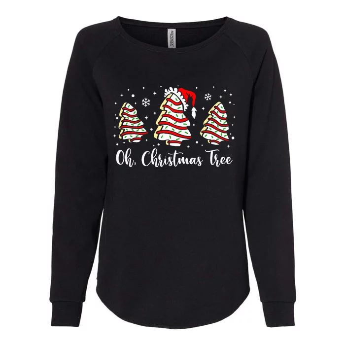 Oh Christmas Tree Cakes Debbie Funny Christmas Snack Cake Womens California Wash Sweatshirt