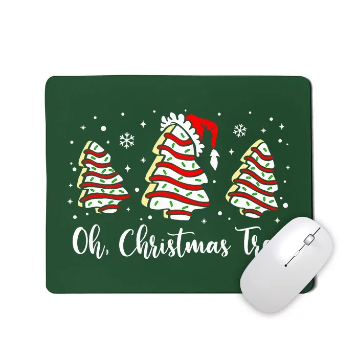 Oh Christmas Tree Cakes Debbie Funny Christmas Snack Cake Mousepad