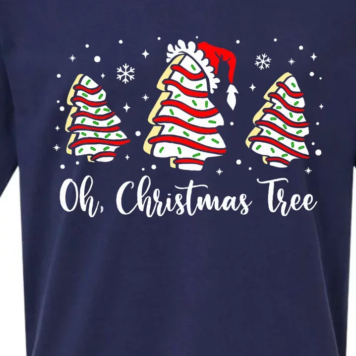 Oh Christmas Tree Cakes Debbie Funny Christmas Snack Cake Sueded Cloud Jersey T-Shirt